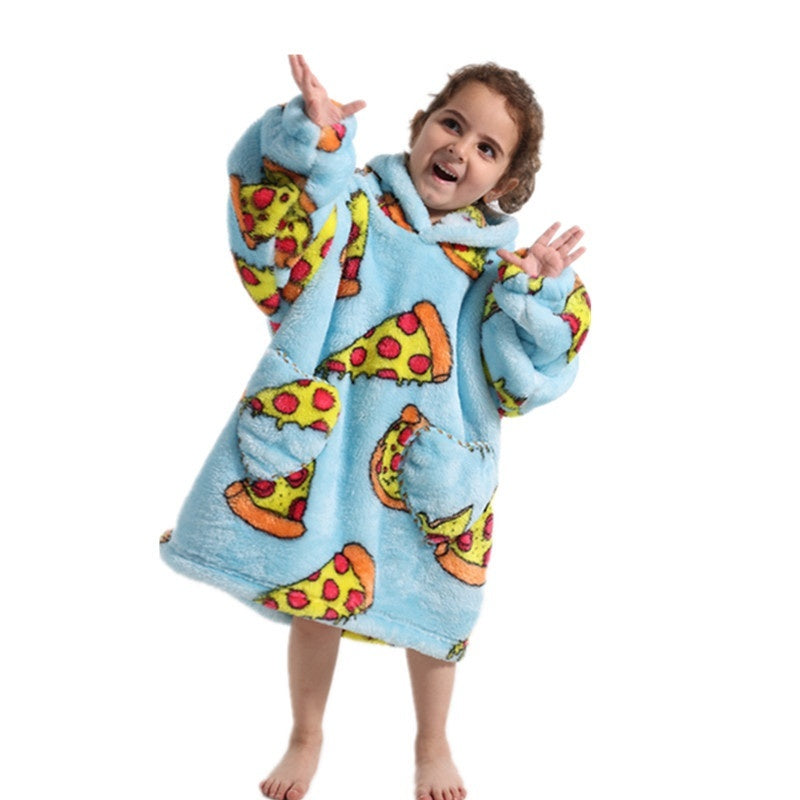 Vêtements confortables en velours de coton résistants au froid pour garçons et filles, couverture à capuche épaisse grande taille, vêtements de nuit pour enfants