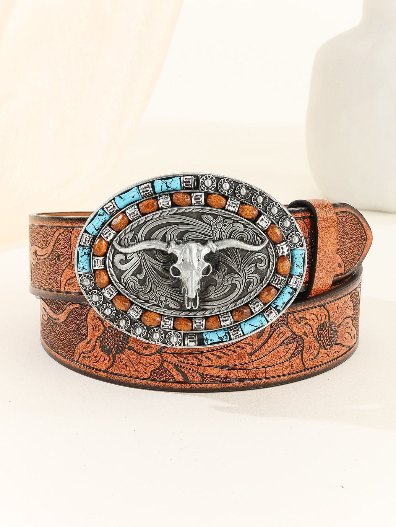 Ceinture vintage en denim western, ceinture européenne et américaine