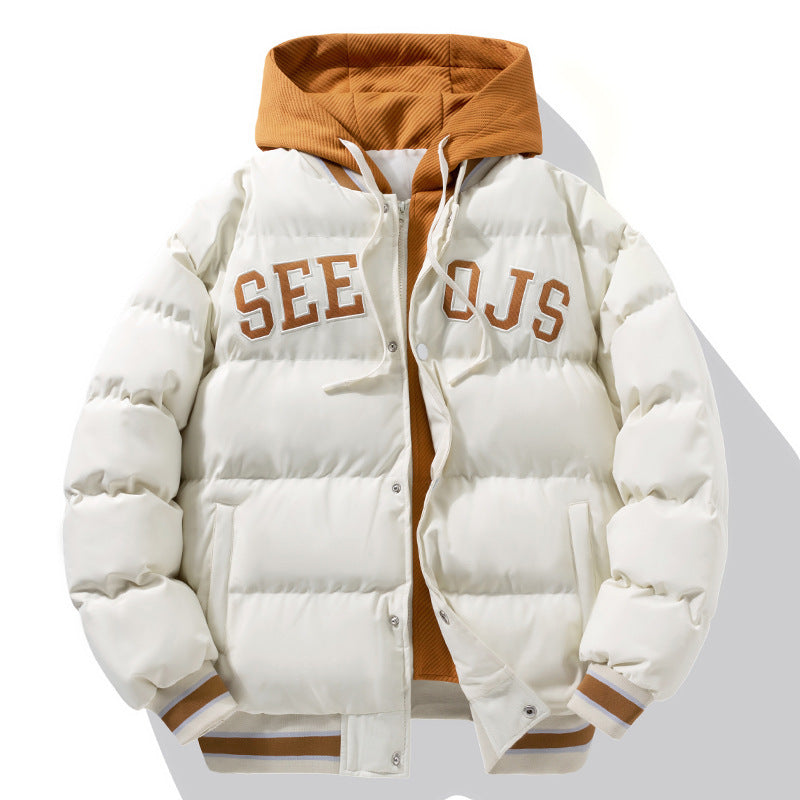 Manteau à capuche en coton pour homme et adolescent, veste chaude et solide avec fermeture éclair, style hiver