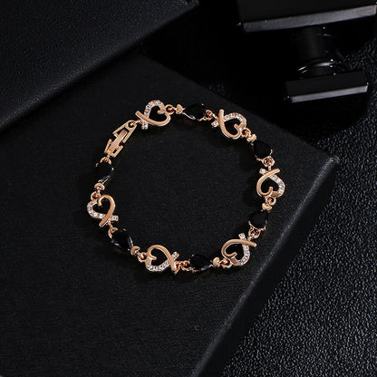 Bracelet d'amour creux avec strass, bracelet tendance en forme de cœur pour vos sortie chic