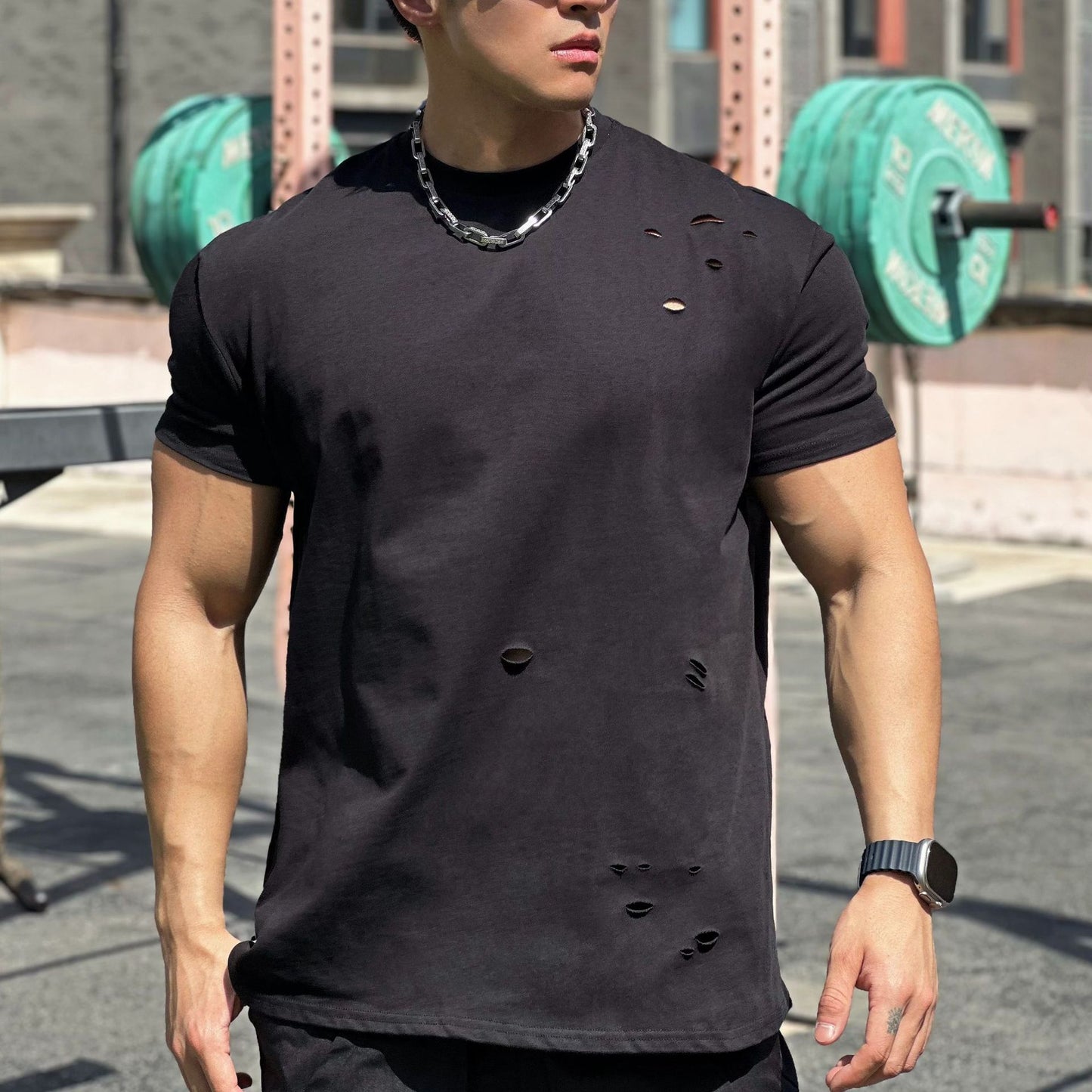 T-shirt de sport ample en coton à manches courtes pour homme bien lire les descriptions sur chaque article pour choisir votre grandeur