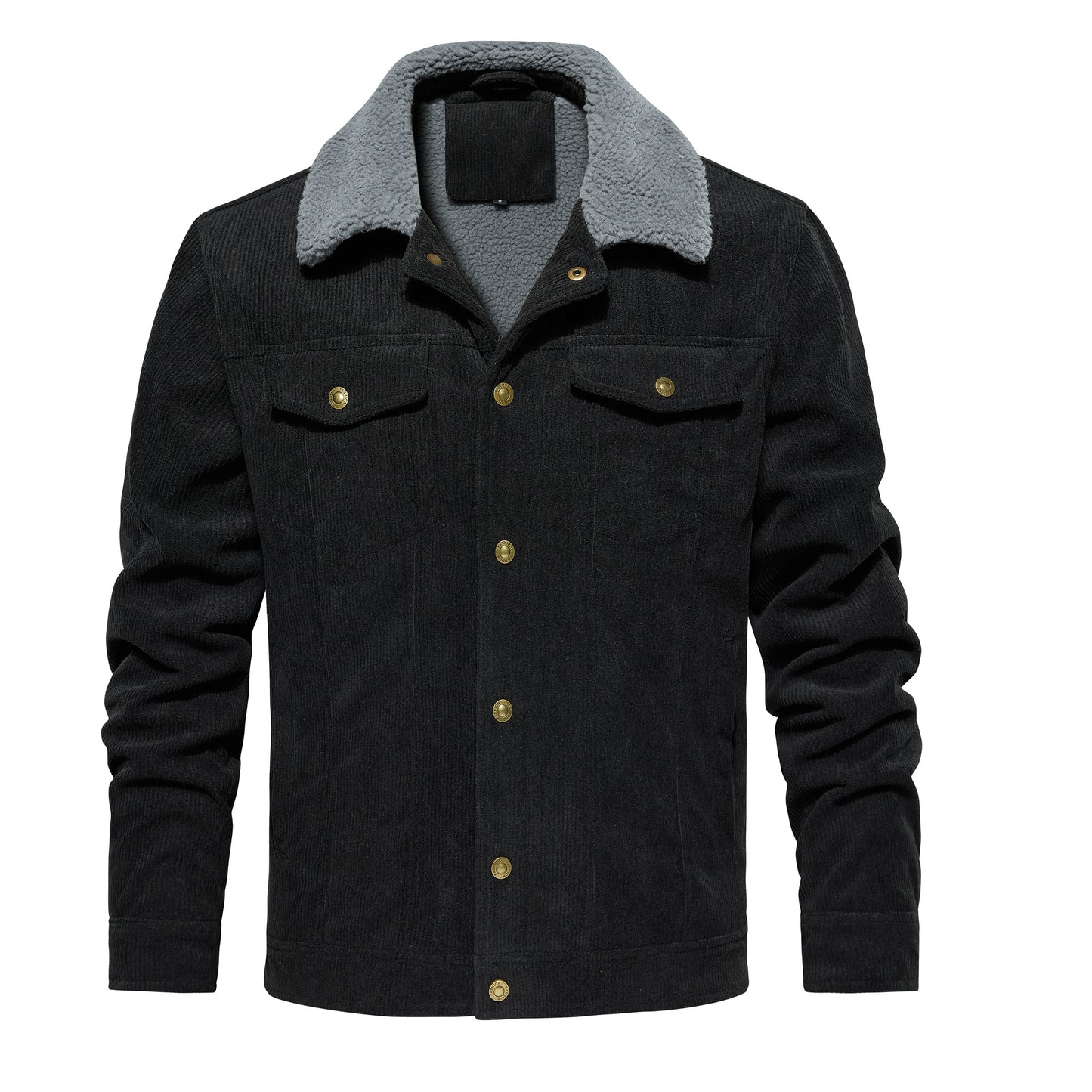 Veste d'hiver en velours côtelé pour homme, doublée chaude et épaisse, mode