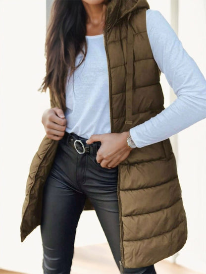Gilet matelassé à capuche élégant pour femme