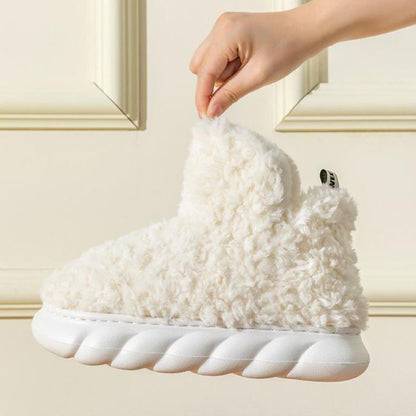 Chaussons d'hiver imperméables à talons pour la maison, à porter à l'intérieur et à l'extérieur, en coton, très confortables