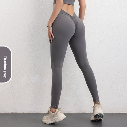 Pantalon de yoga tendance en V, taille haute, pour femme, pour le sport et le fitness