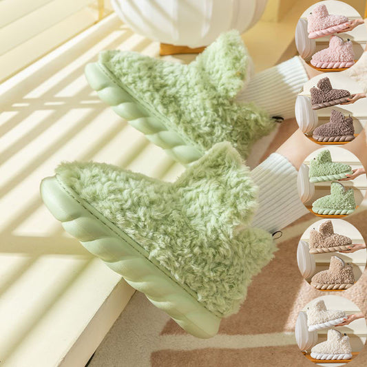Chaussons d'hiver imperméables à talons pour la maison, à porter à l'intérieur et à l'extérieur, en coton, très confortables