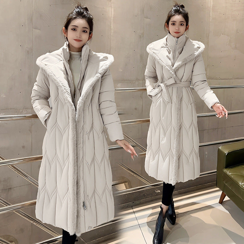 Stitching Elegant Slim Large Cotton-padded Clothes