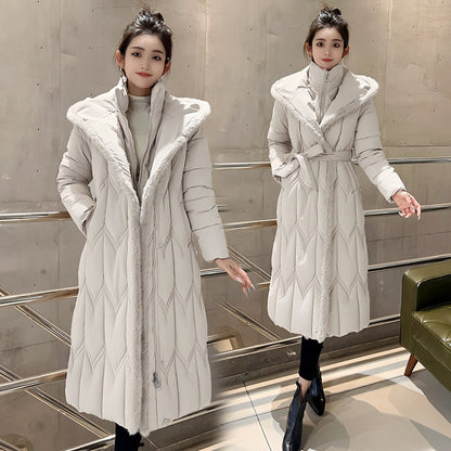 Stitching Elegant Slim Large Cotton-padded Clothes