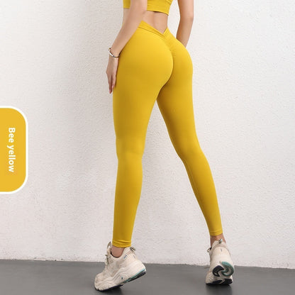 Pantalon de yoga tendance en V, taille haute, pour femme, pour le sport et le fitness