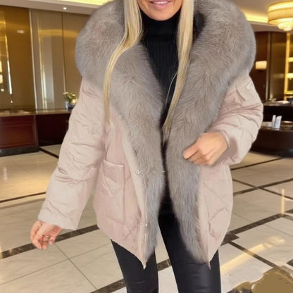 Fashion Women's Wear Mid-length Hooded Cotton Jacket