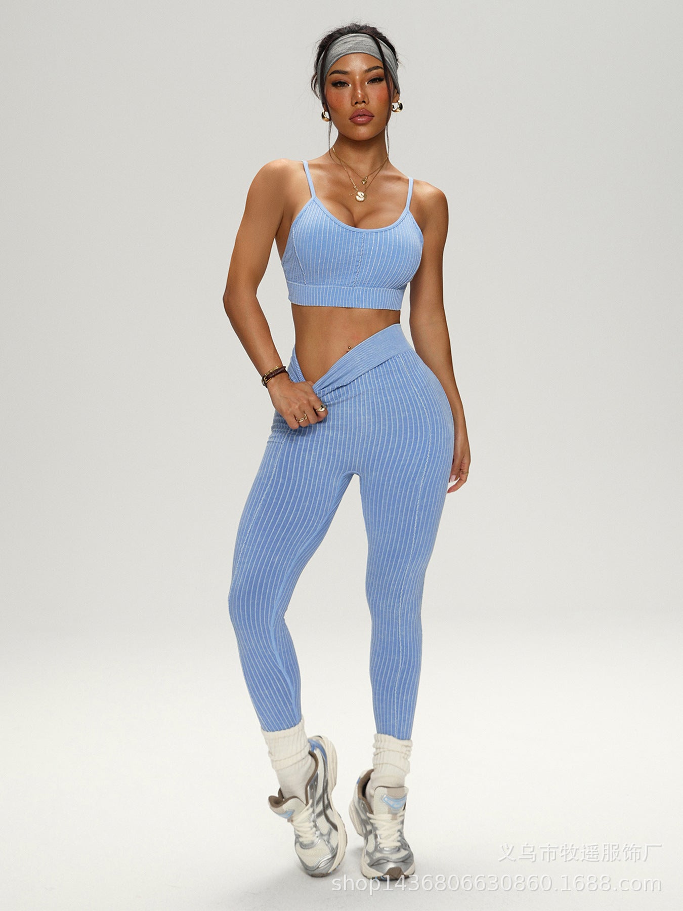 Womens Shock-Proof Seamless Yoga Running Fitness Outfit