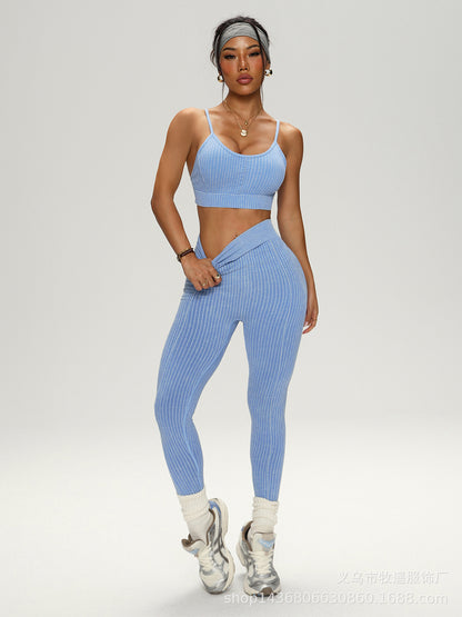 Womens Shock-Proof Seamless Yoga Running Fitness Outfit