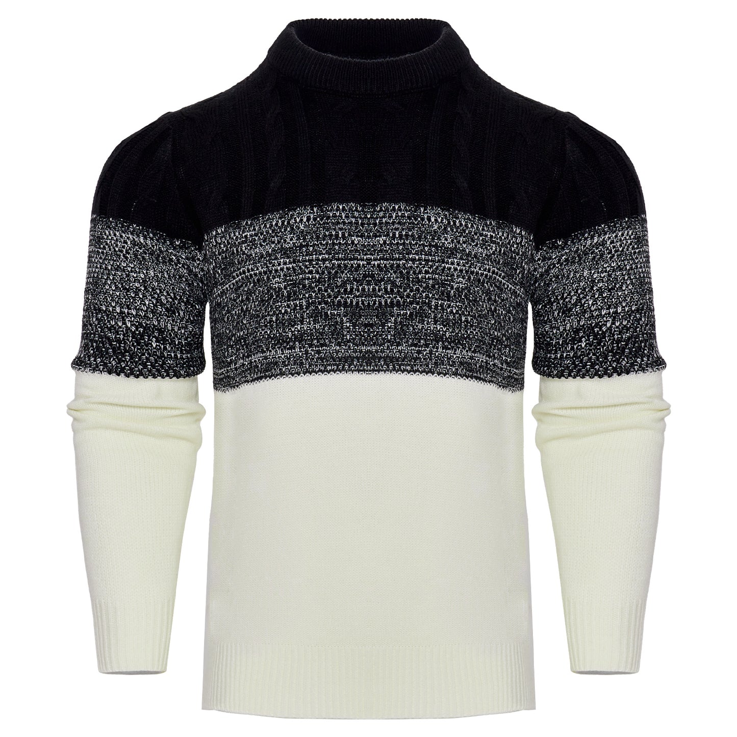 Pull décontracté à manches longues et blocs de couleurs pour homme
