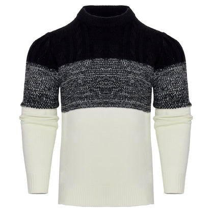 Pull décontracté à manches longues et blocs de couleurs pour homme