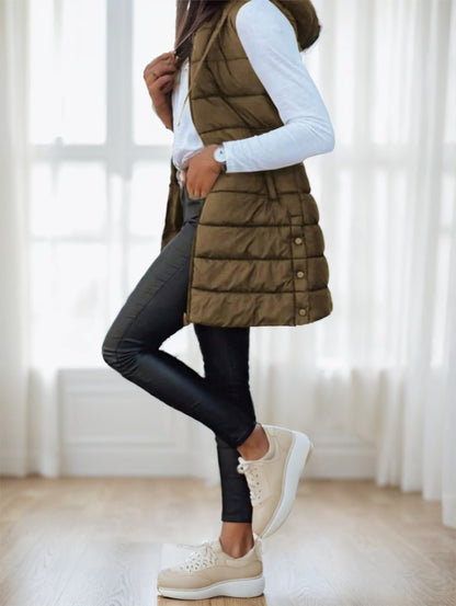 Gilet matelassé à capuche élégant pour femme
