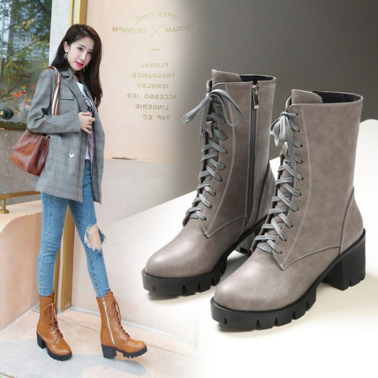 Women's European And American Taiwan Platform Martin Boots