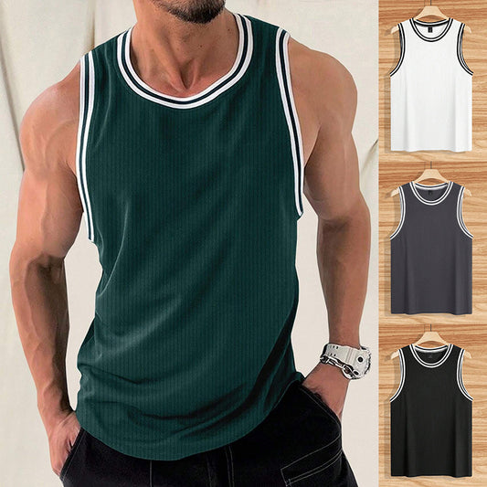 Gilet de sport ajusté en tricot à rayures verticales