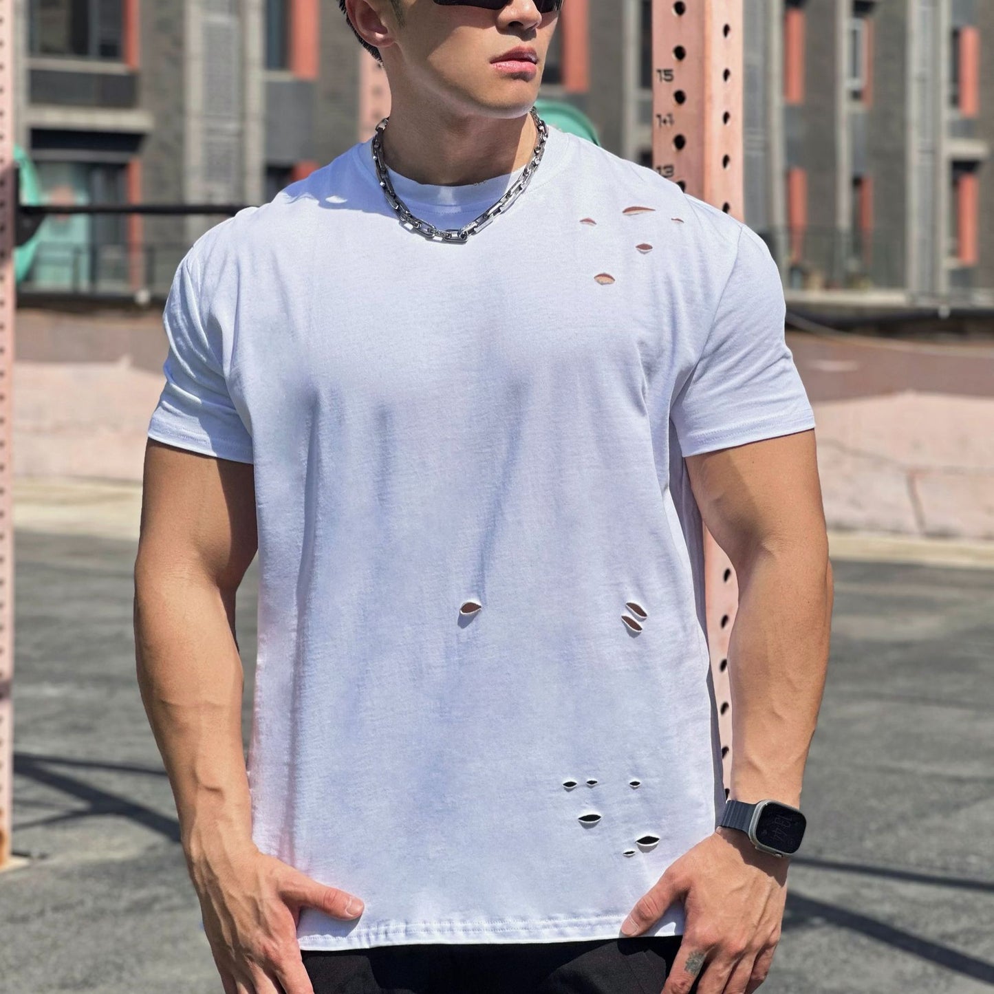 T-shirt de sport ample en coton à manches courtes pour homme bien lire les descriptions sur chaque article pour choisir votre grandeur