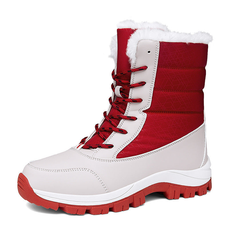 Winter Cotton Boots Outdoor Women's Fleece Lined Padded Warm Keeping Snow Boots