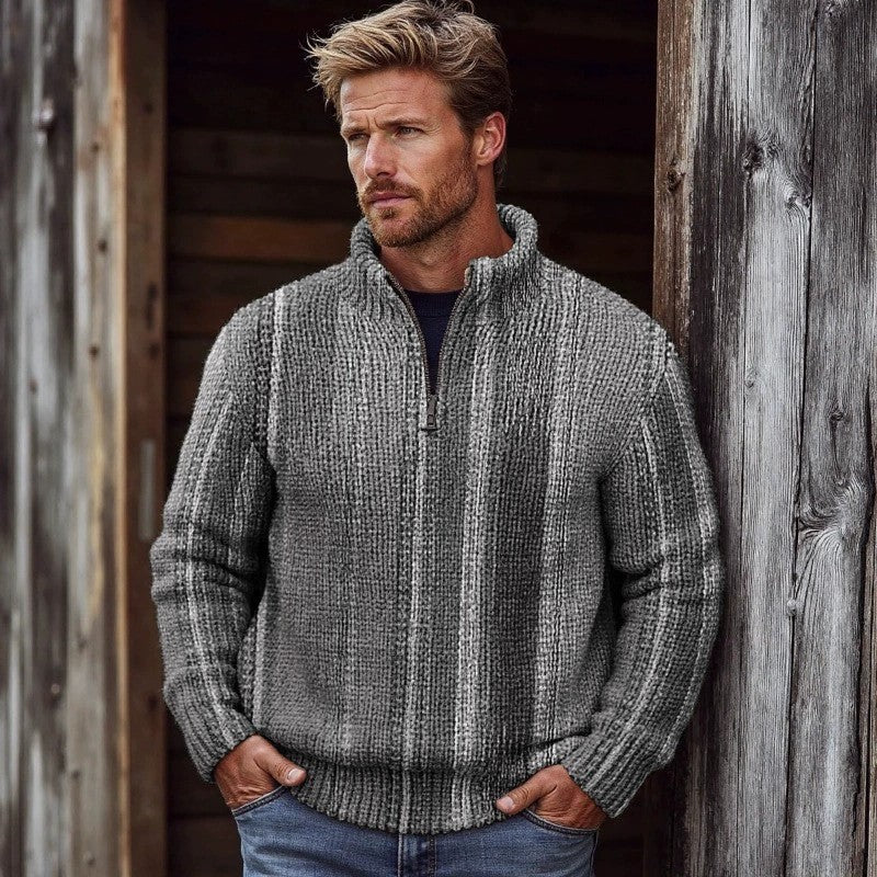 Mens Printed Long-Sleeve Zip-Up Hoodie Top