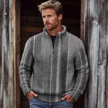 Mens Printed Long-Sleeve Zip-Up Hoodie Top