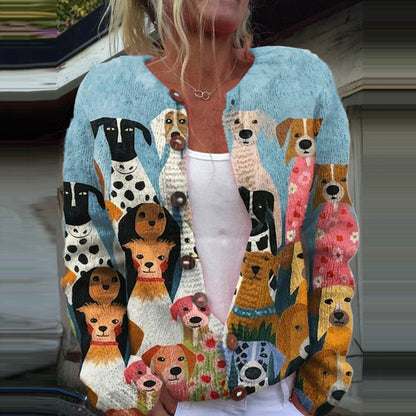 PROMO% Cardigan tricoté avec impression numérique 3D