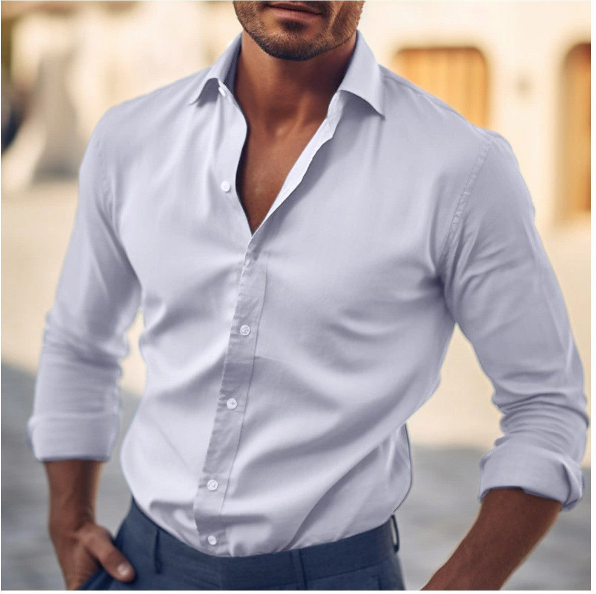 Chemise décontractée pour homme, style business et personnalité tendance