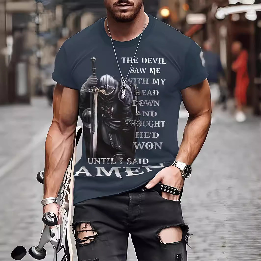 T-shirt d'été décontracté et respirant à manches courtes pour homme, imprimé en 3D