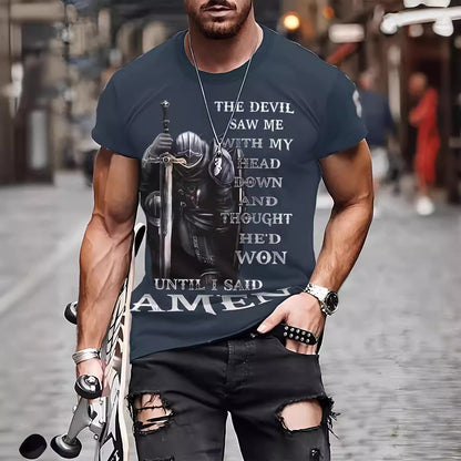 T-shirt d'été décontracté et respirant à manches courtes pour homme, imprimé en 3D