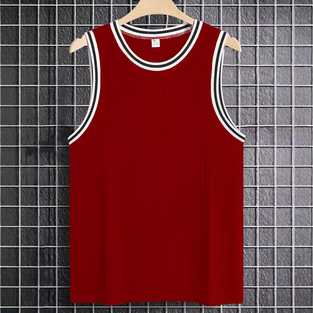 Gilet de sport ajusté en tricot à rayures verticales