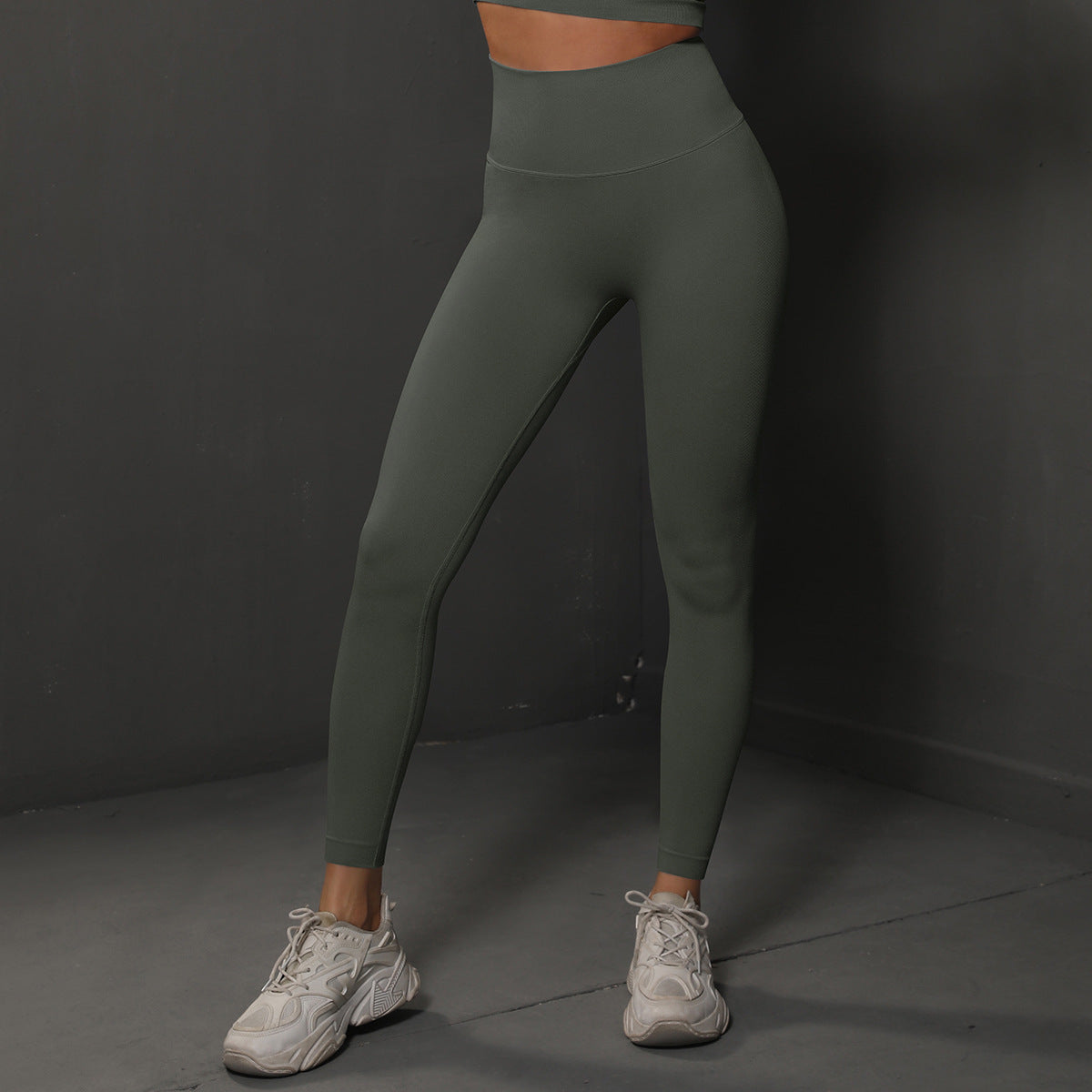 Pantalon de yoga taille haute sans coutures pour femmes, couleur unie, leggings longs, fitness, course à pied, sport, gym
