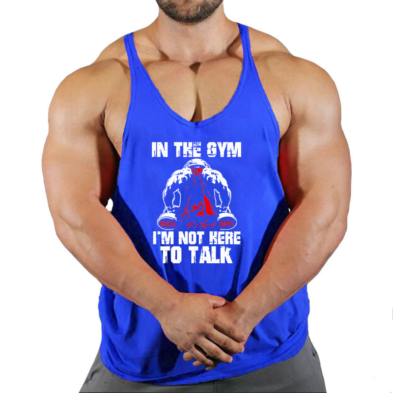 Débardeur d'été décontracté pour homme, chemise de sport à col rond, en forme de I, pour fitness