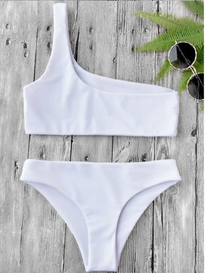 One Shoulder Bikini Swimsuit Suit Without Steel Ring