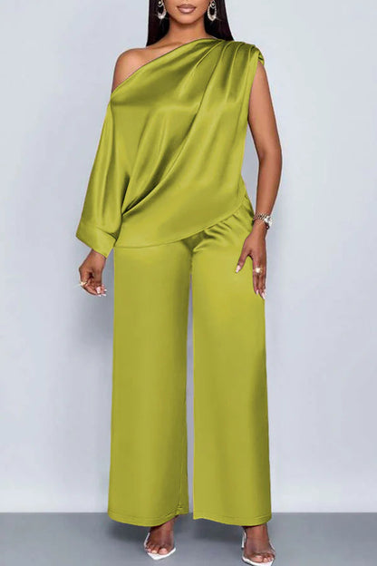 Fashion Casual Women's Satin Suit