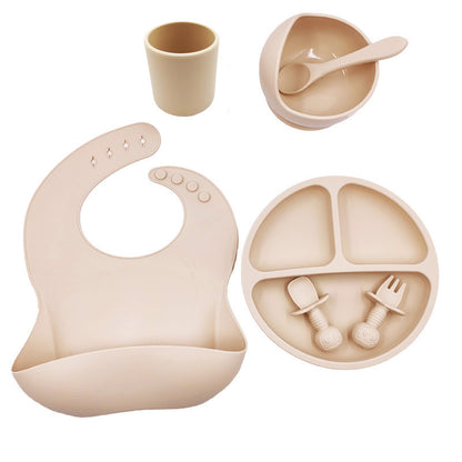 Couverts pour bébé, bavoir en silicone, tasse en silicone, cuillère