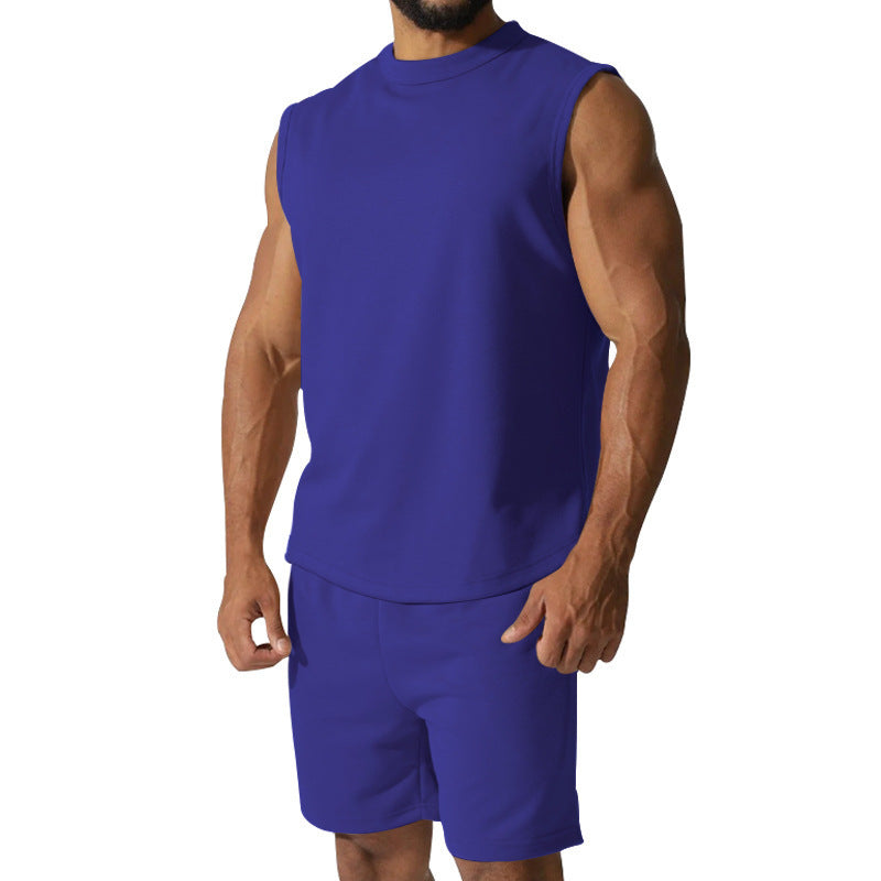 Sleeveless Sports Suit Men's Casual Thin Top Solid Color