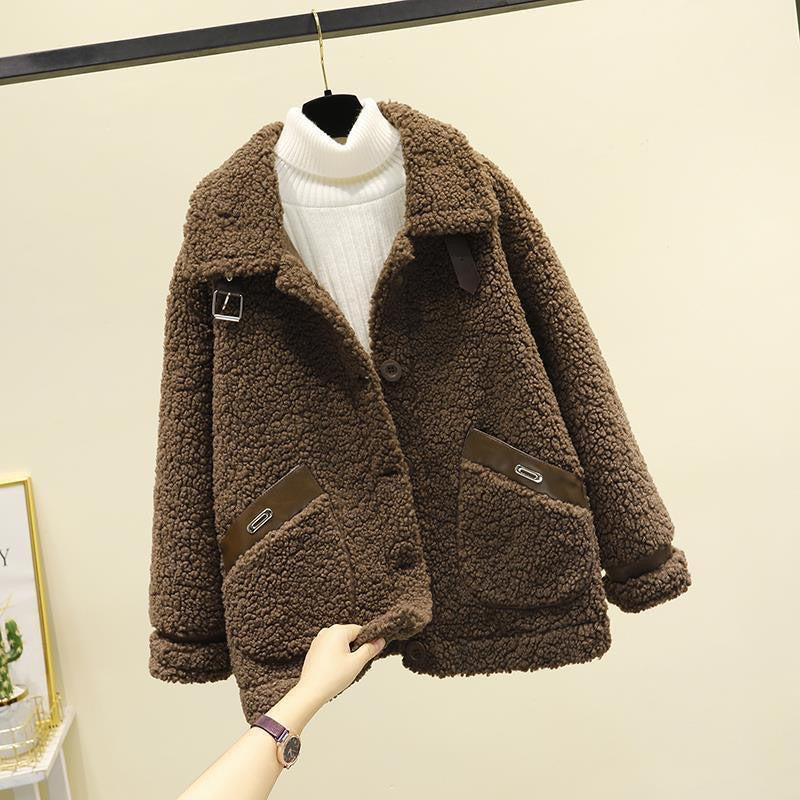 Fleece-lined Extra-thick Loose-fitting Warm Coat For Petite Individuals