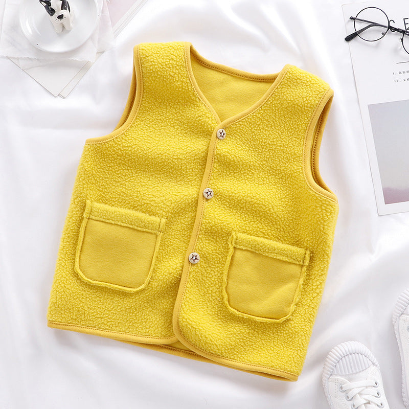 Padded Upper Cardigan To Keep Warm Children's Vest