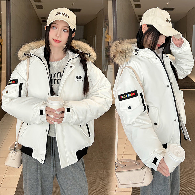 New Korean Style Loose Student Thickened Warm Cotton Coat Coat