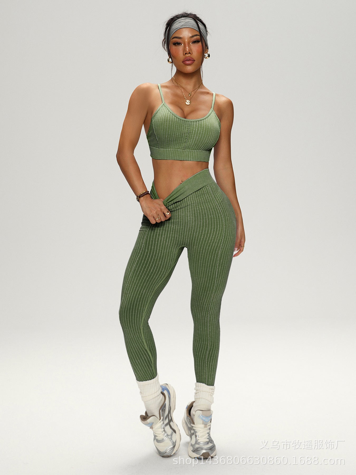 Womens Shock-Proof Seamless Yoga Running Fitness Outfit