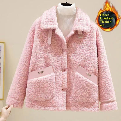 Fleece-lined Extra-thick Loose-fitting Warm Coat For Petite Individuals