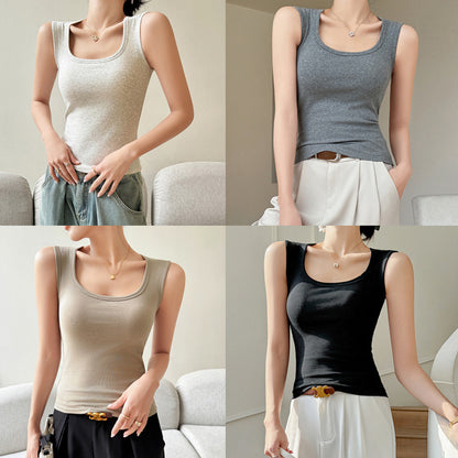 Petit débardeur en pur coton pour femme avec coussinet de poitrine