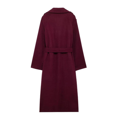 Manteau en laine à revers tendance avec ceinture, trench-coat croisé  long pour femme bien lire la description pour choisir sa grandeur