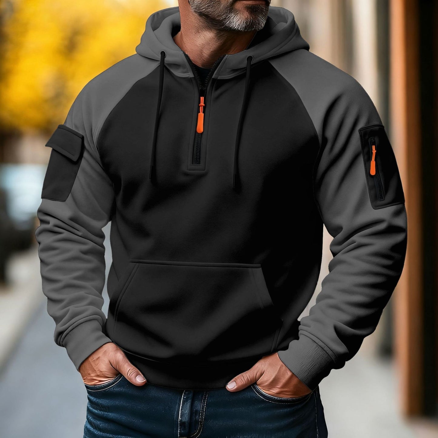 Hoodie avec plusieurs poche et Zipper, tissu très doux confortable