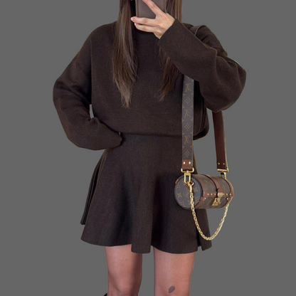 Casual Vacation Style Sweater Long Sleeve Skirt Dress Women's Clothing