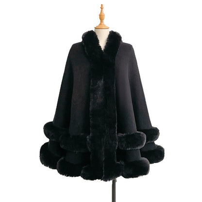 Knitted Cardigan Shawl Cape Coat