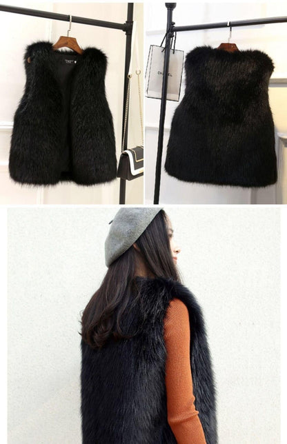 All-matching Thickened Imitated Mink Woolen Vest Waistcoat Jacket