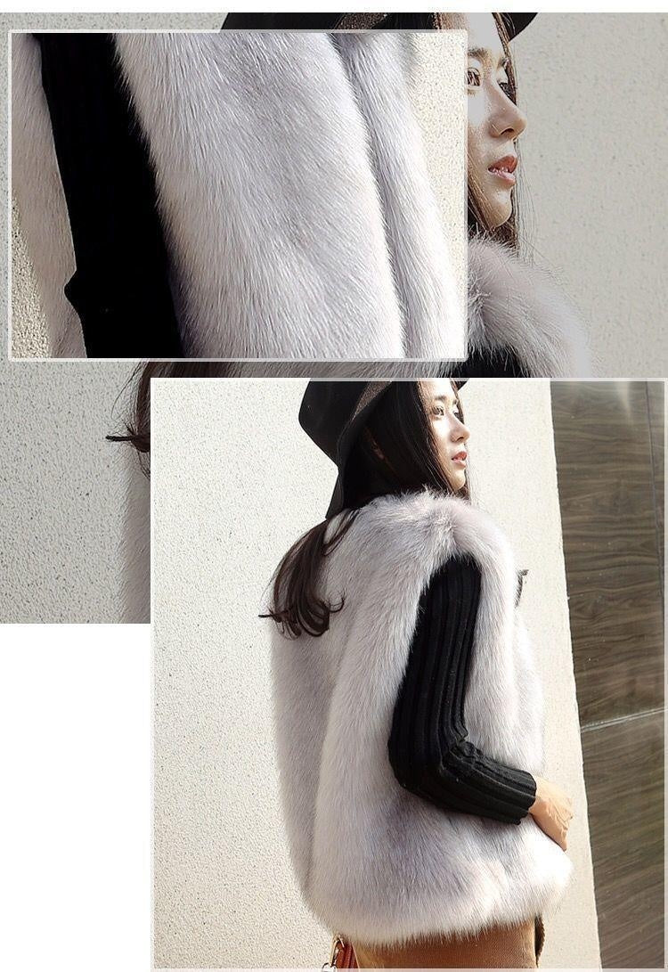 All-matching Thickened Imitated Mink Woolen Vest Waistcoat Jacket