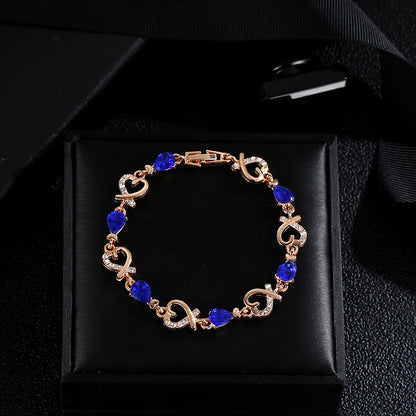 Bracelet d'amour creux avec strass, bracelet tendance en forme de cœur pour vos sortie chic