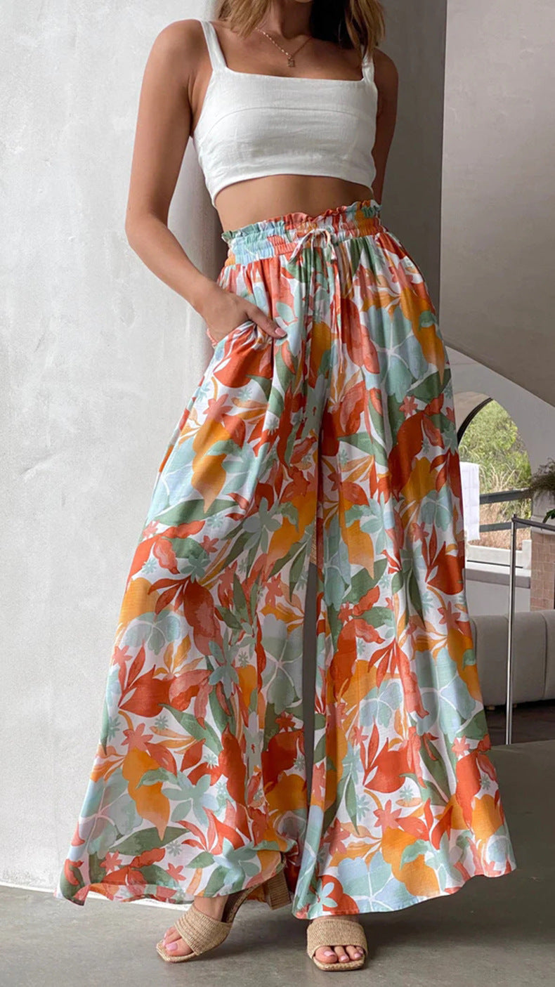 Pantalon s patte éléphant confortable pour femme avec poches